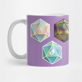 Mythical Creatures D20 Dice Set Mug